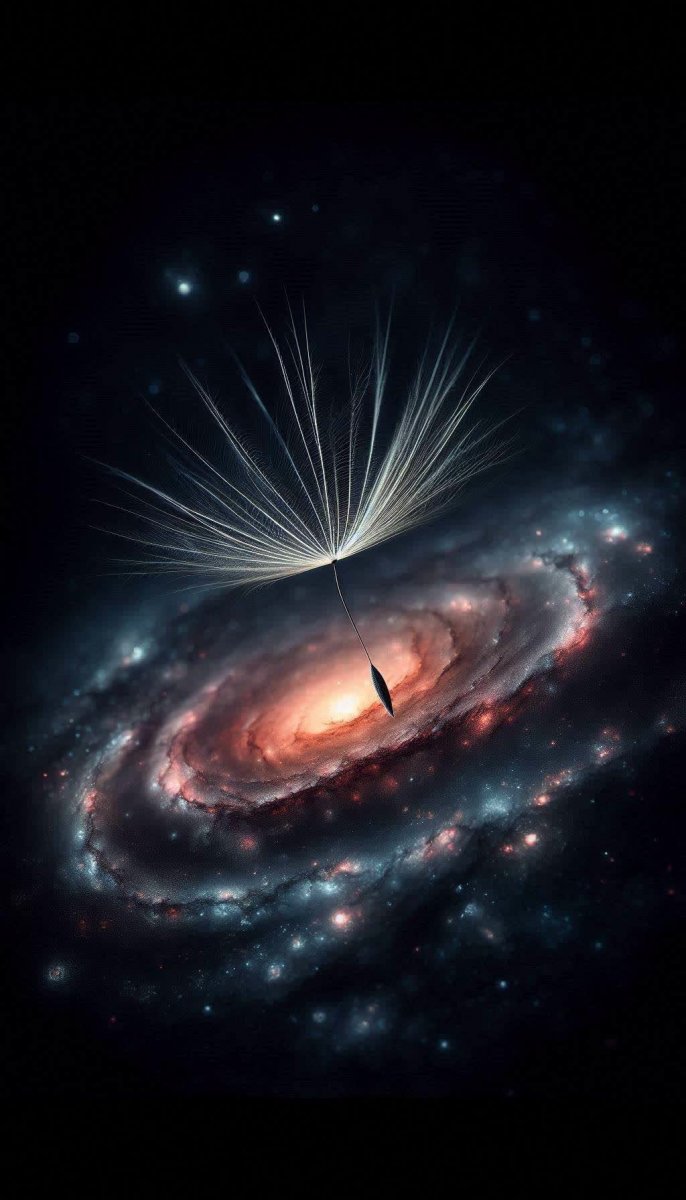 Семена одуванчика в космическом танце: двойная экспозиция и нежная красота. Изображение из нейросети Dalle Семена одуванчика в космическом танце: двойная экспозиция и нежная красота. Изображение из нейросети Dalle