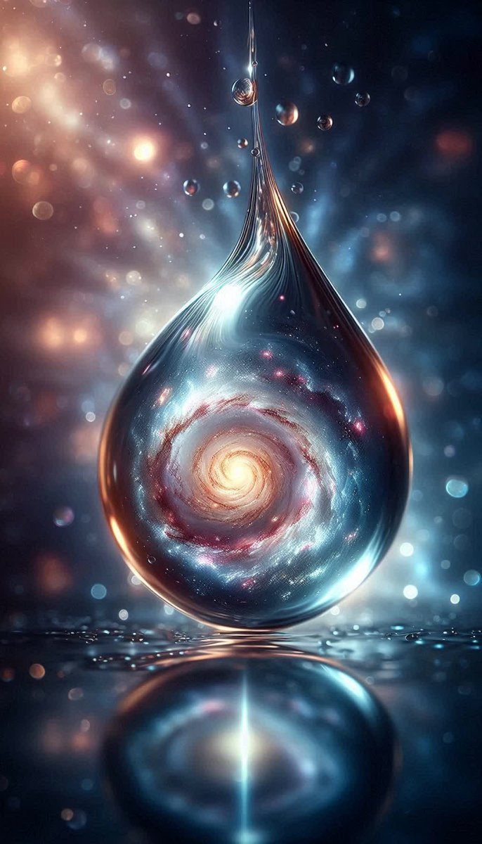 Галактика в капле дождя: гиперреализм и нежная красота. Картинка из нейронной сети Dalle-3 Галактика в капле дождя: гиперреализм и нежная красота. Картинка из нейронной сети Dalle-3
