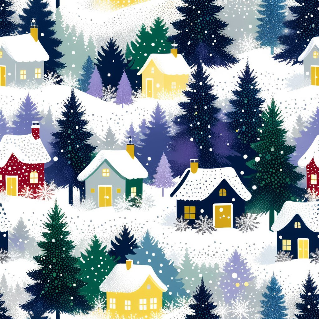 Зимняя сказка в стиле шаби шик и пуантилизм: нежность снега и мерцание красок. Генерация из нейронной сети Стейбл Дифьюжен Зимняя сказка в стиле шаби шик и пуантилизм: нежность снега и мерцание красок. Генерация из нейронной сети Стейбл Дифьюжен