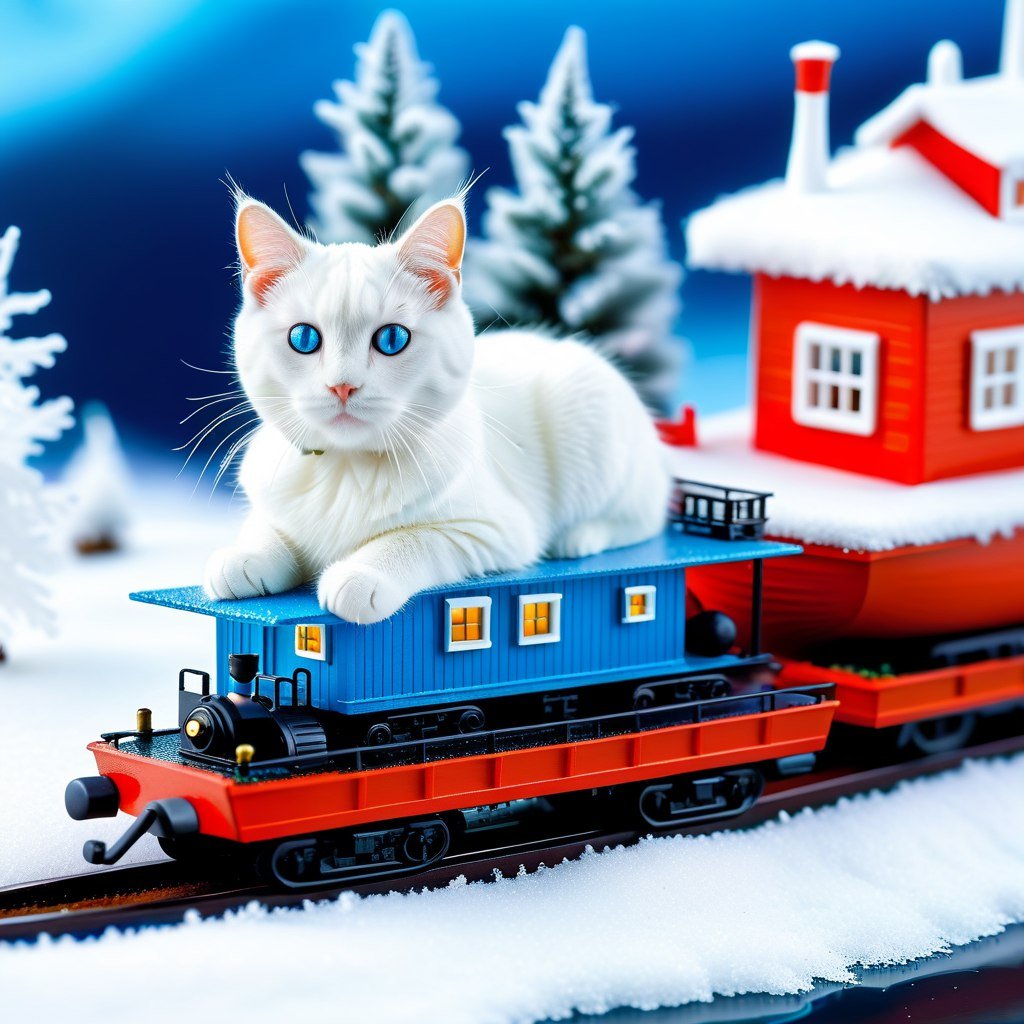 Кошачий мир в миниатюре: зимняя сказка макросъемки и микрокосмос. Картинка из нейросети Stable Diffusion Кошачий мир в миниатюре: зимняя сказка макросъемки и микрокосмос. Картинка из нейросети Stable Diffusion