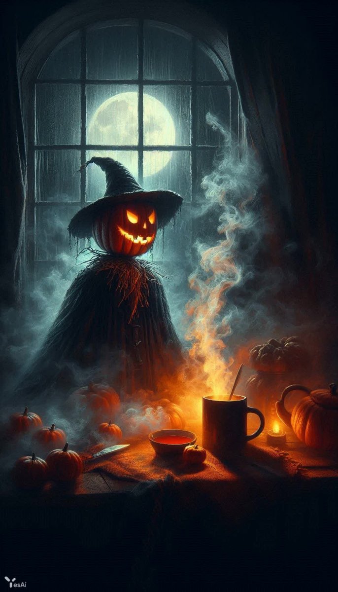 Осеннее волшебство в чашке чая и лунном свете. Генерация из нейронной сети Dalle Осеннее волшебство в чашке чая и лунном свете. Генерация из нейронной сети Dalle