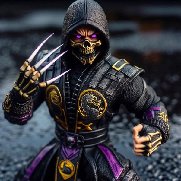 Жуткий воин из Mortal Kombat X готовится к бою. Генерация из нейросети Dalle