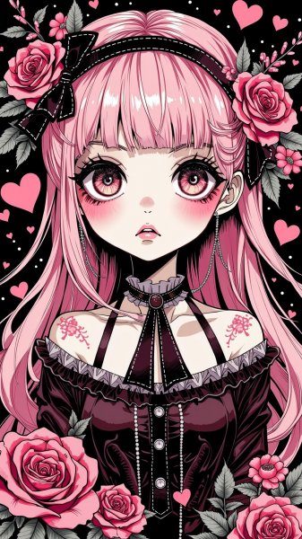 Кукольная девушка в готическом стиле: завораживающий рисунок от Кояма Киёси. Изображение из нейронной сети Flux