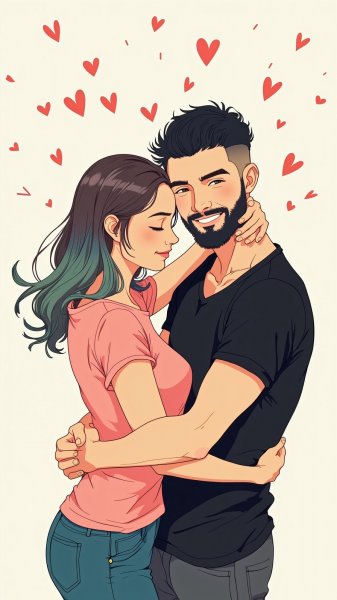 Романтическая встреча двух сердец в нежных тонах. Генерация из нейронной сети Flux 1