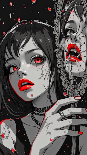 Разбитое отражение: эмоции в тенях времени. Нейронная сеть Flux.1