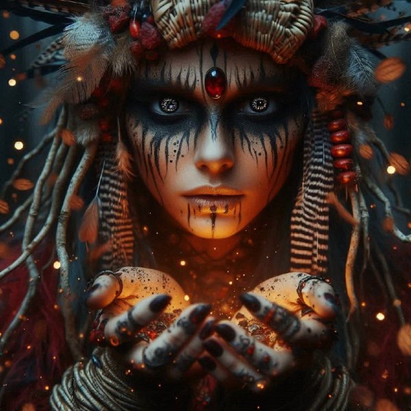 Шаманка леса: таинство древних заклятий и бездонный взгляд. Нейронная сеть Dalle-3