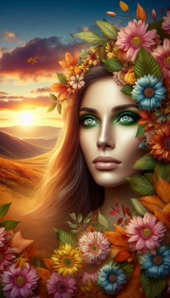 Осеннее великолепие: взгляд сквозь золотой лист и теплый закат. Изображение из нейросети Dalle