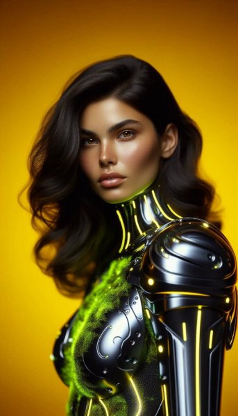 Футуристическая мода: гармония стали и природы. Нейросеть Dalle-3