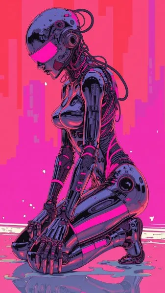 Кибер-мода будущего в стиле Мобиуса. Изображение из нейросети Flux Ai