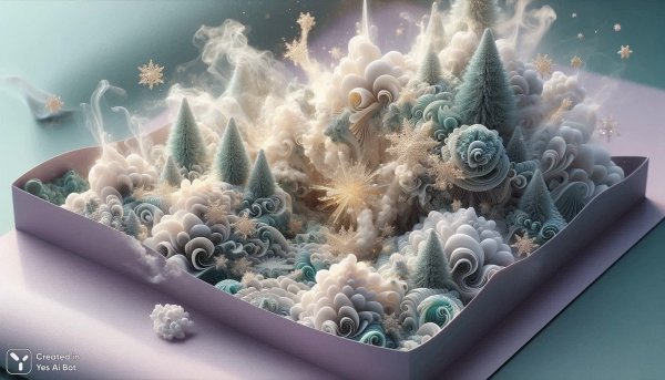 Волшебный мир фракталов: сказка в объеме и свете городского утра. Изображение из нейронной сети Dalle 3