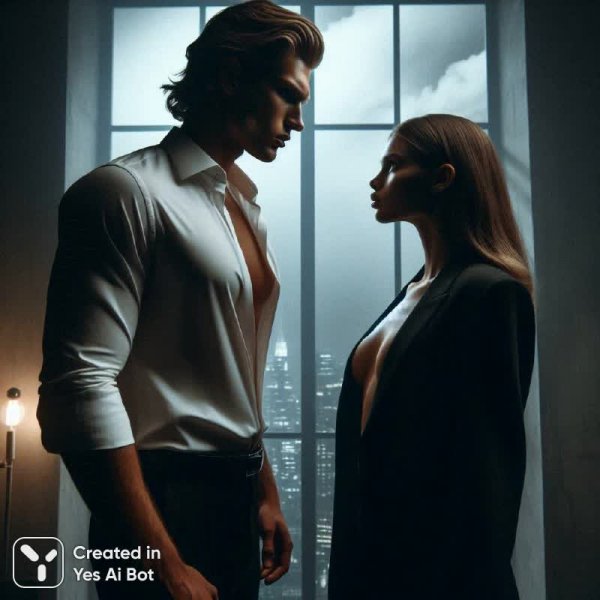 Взгляд исподлобья в полумраке пентхауса. Генерация из нейросети Dalle-3