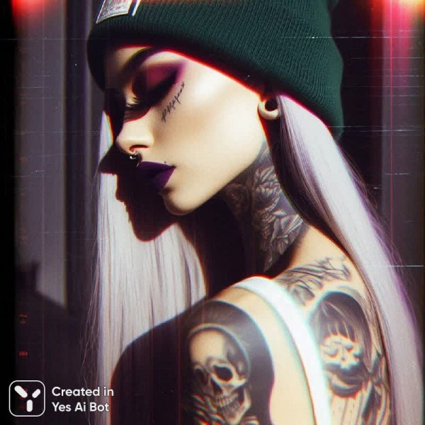 Готическая красота: пленка, глинч и неон в стиле alien вампир. Изображение из нейросети Dalle-3