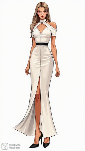 Элегантность и изящество: женский образ в акварельной иллюстрации. Нейронная сеть Flux Ai