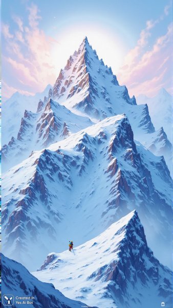 Рассвет в горах: величественные вершины и дыхание холода. Генерация из нейронной сети Flux.1