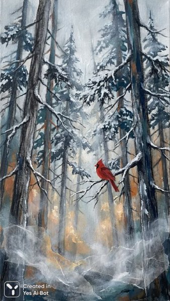 Заснеженный бор древних сосен и зимнее очарование природы. Генерация из нейронной сети Нано Банана