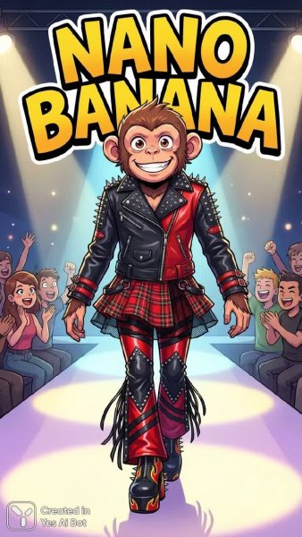Обезьянка Nano Banana: яркий показ мод и незабываемый образ. Нейросеть NanoBanana
