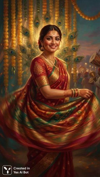 Индийская красавица в сари: праздник красок и традиций. Генерация из нейросети NanoBanana