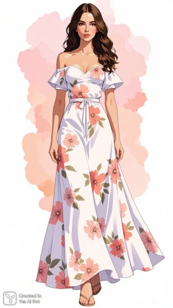 Нежная красота в летнем платье и пастельных тонах. Нейросеть Flux