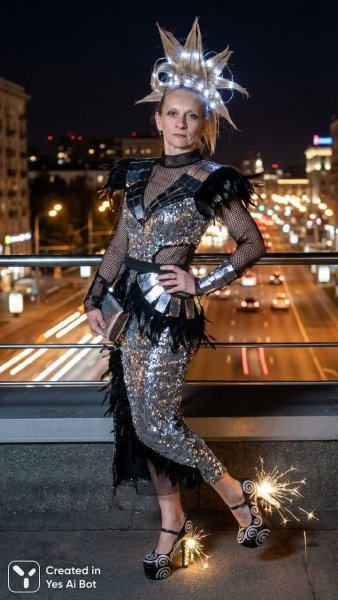 Городской стиль: смелый образ и футуристичный дизайн в ночной жизни. Генерация из нейронной сети Nano-Banana