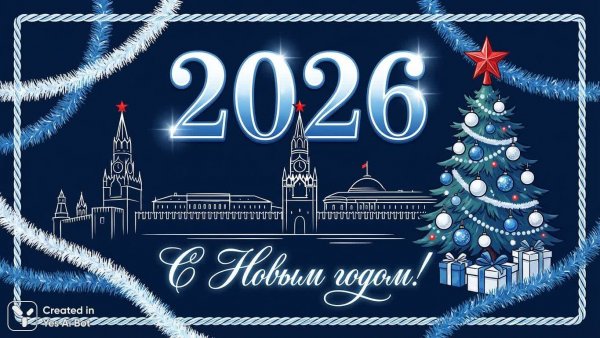 Новогодняя открытка в стиле зимней сказки 2026. Генерация из нейросети NanoBanana