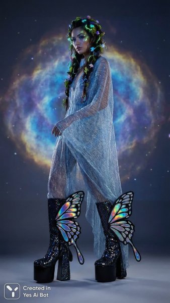 Невероятный образ: крылья бабочки и космический фон. Генерация из нейронной сети NanoBanana