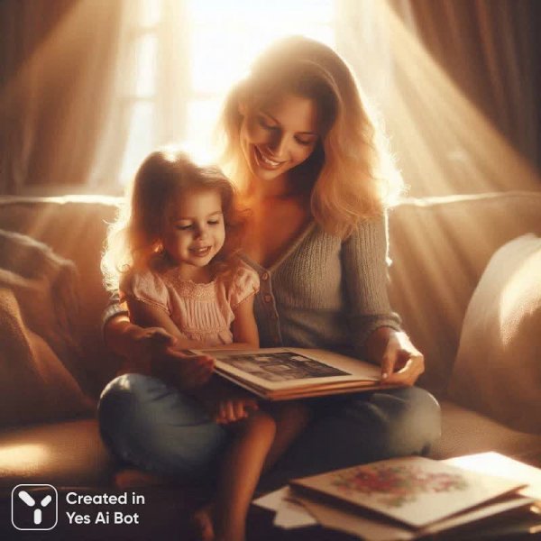 Материнство: тепло, любовь и нежность в утреннем свете. Генерация из нейросети Dalle