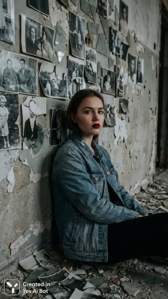 Русская красота среди осколков прошлого и разбитых надежд. Изображение из нейронной сети Nano Banana