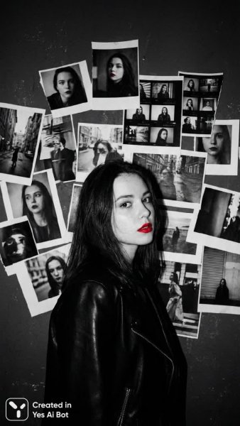 Российская модель с яркими губами и хаотичным фоном. Нейронная сеть NanoBanana