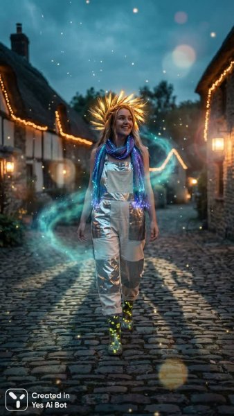 Загадочная девушка в деревенской глуши: портрет с подсветкой и волшебным светом. Нейросеть NanoBanana