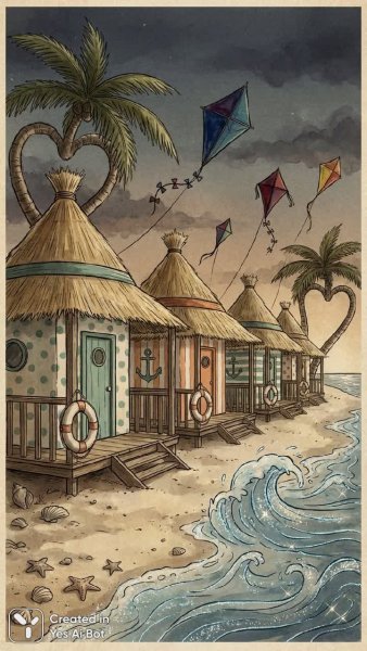 Пляжный рай: винтаж, пин-ап и беззаботное летнее настроение. Изображение из нейронной сети Нано Банана