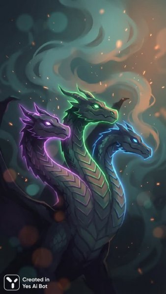 Загадочный дракон Горыныч в неоновом стиле: волшебное сочетание цветов и света. Картинка из нейронной сети NanoBanana