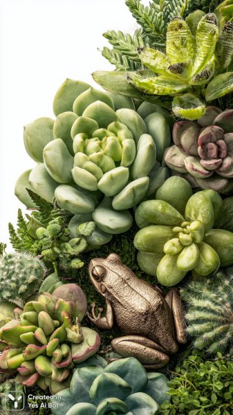 Композиция кактусов и суккулентов в современном горшке. Картинка из нейронной сети Миджорни