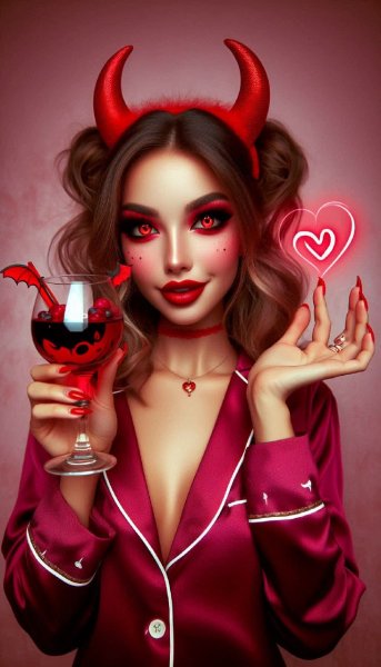 Роковая красотка: василиск в шелковых пижамах и вишневом вине. Картинка из нейронной сети Dalle