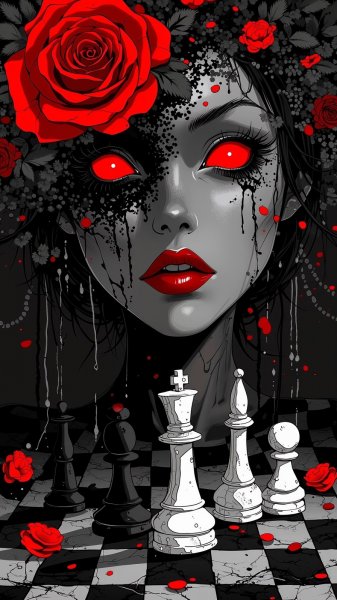 Тёмная элегия: страсть, иллюзии и забытые воспоминания. Нейросеть Flux Ai