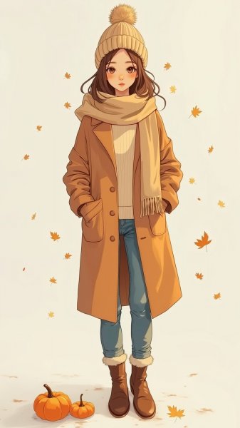 Осеннее вдохновение: уютный образ в нежной цветовой гамме и романтичной атмосфере. Генерация из нейронной сети Flux.1