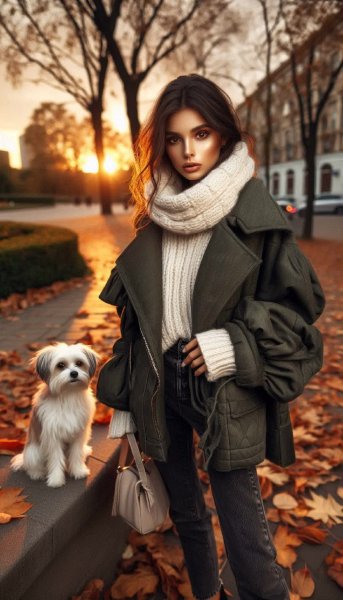 Осенний стиль: уют и свобода в парке на закате. Изображение из нейросети Dalle-3