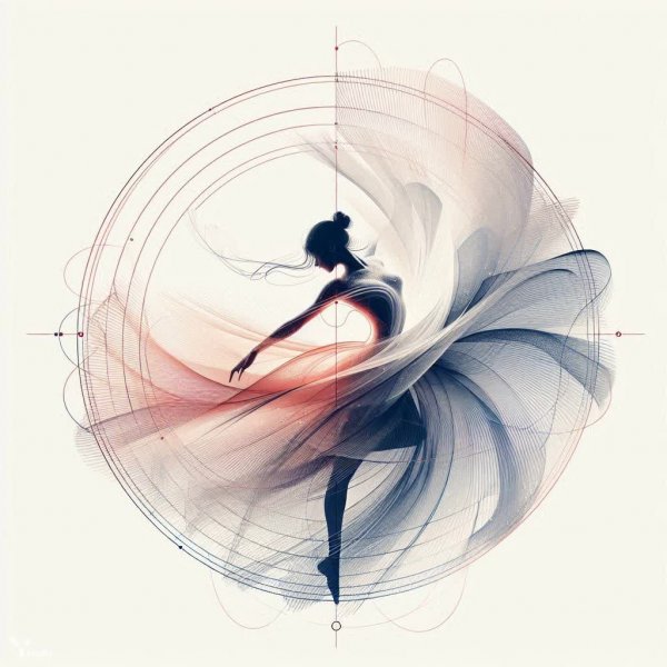 Технологичный минимализм: танец света, теней и цифровых фракталов в акварельных тонах. Нейросеть Dalle-3