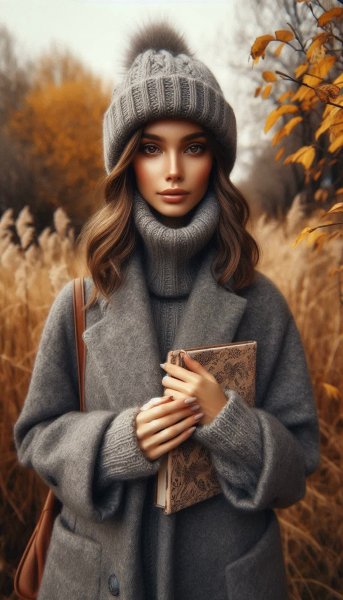 Осенний портрет: уют и стиль городской девушки. Нейросеть Dalle