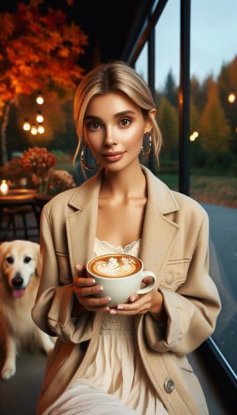 Осеннее кафе: уютный образ и теплый взгляд. Изображение из нейросети Dalle-3