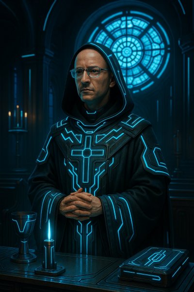 Честер Беннингтон: кибермонах в цифровой церкви будущего. Изображение из нейросети Sora Ai Images