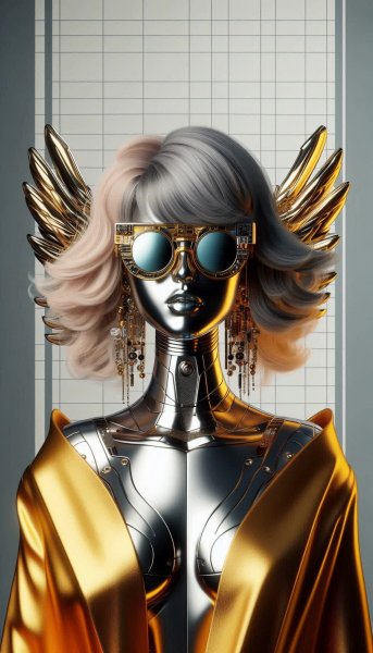 Футуристичный образ: роботизированная девушка в стиле аниме восьмидесятых. Картинка из нейросети Dalle