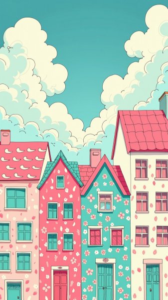 Радостные домики: красочный мир уюта и вдохновения. Генерация из нейросети Flux.1