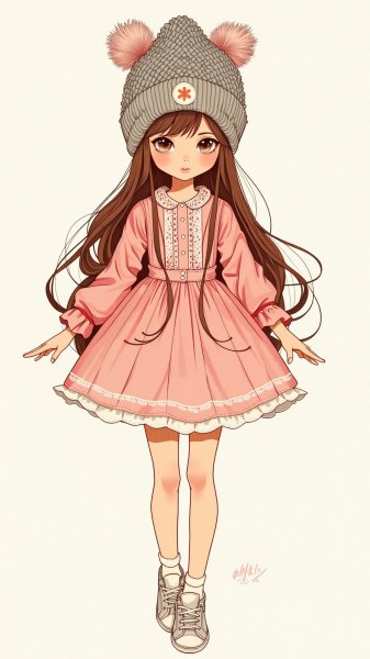 Милая кукла в народном стиле: уютный образ и нежная палитра. Изображение из нейросети Flux Ai