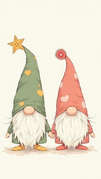 Два гнома в зентангле: волшебство дружбы и ярких деталей на белом фоне. Изображение из нейронной сети Flux