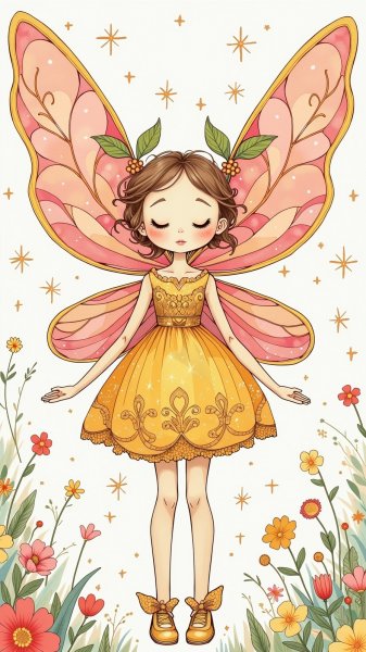 Волшебная фея из дзентангла в мерцающем звездном лесу. Изображение из нейронной сети Flux Ai