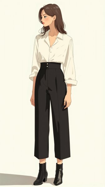 Стильный образ современной девушки в студийной обстановке. Генерация из нейронной сети Flux 1