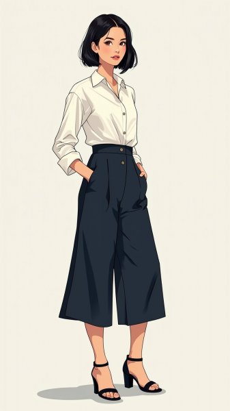 Современная элегантность в стиле наивного искусства. Изображение из нейросети Flux Ai