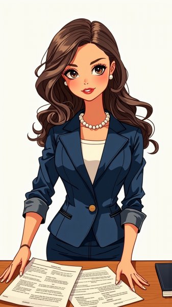 Барби в стиле наивного искусства: элегантность и деловой образ. Нейросеть Flux