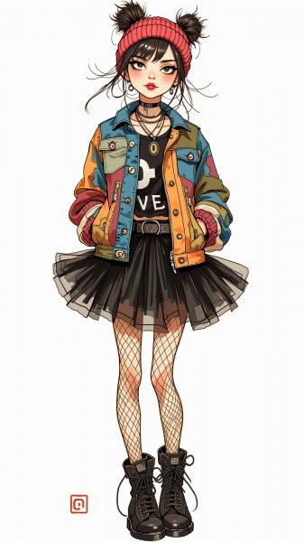 Модный бунт: дерзкий образ в стиле Vivienne Westwood и Marc Jacobs. Генерация из нейросети Flux.1