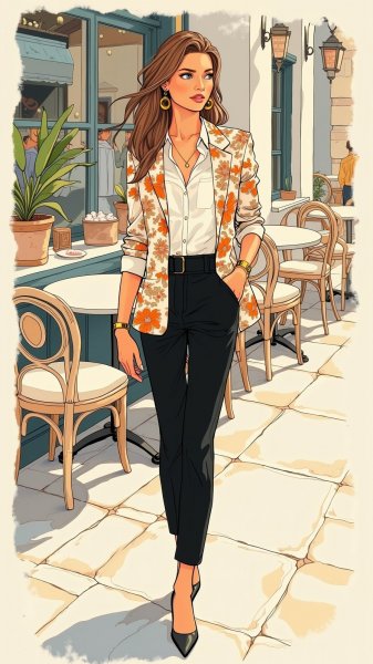 Элегантность вне времени: стильный образ в стиле Армани и Дольче Габбана. Картинка из нейронной сети Flux Ai